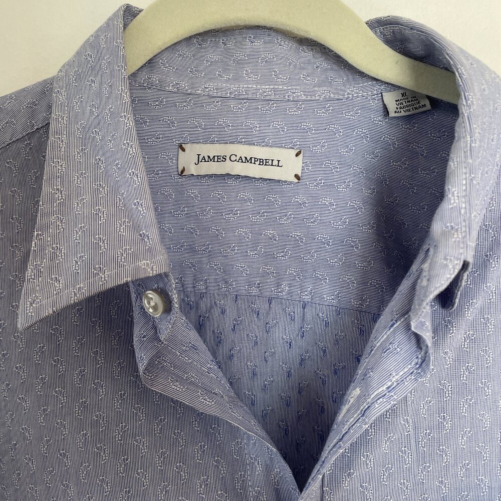 James Campbell Light Blue Paisley Button‑Up – XL, Like New - Picture 3 of 5